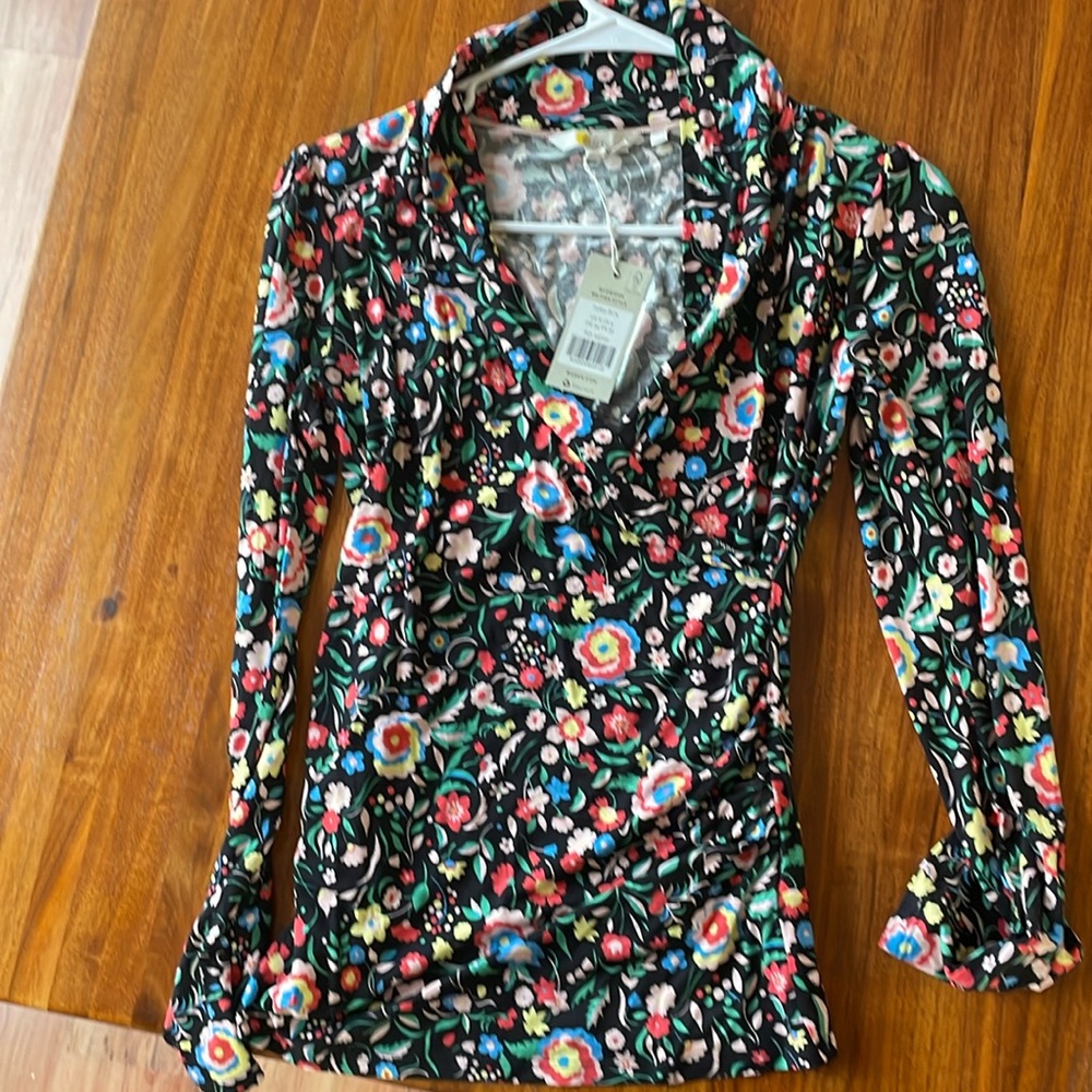 Biden size 4 NWT multicolored floral wrap top.  Never been worn.